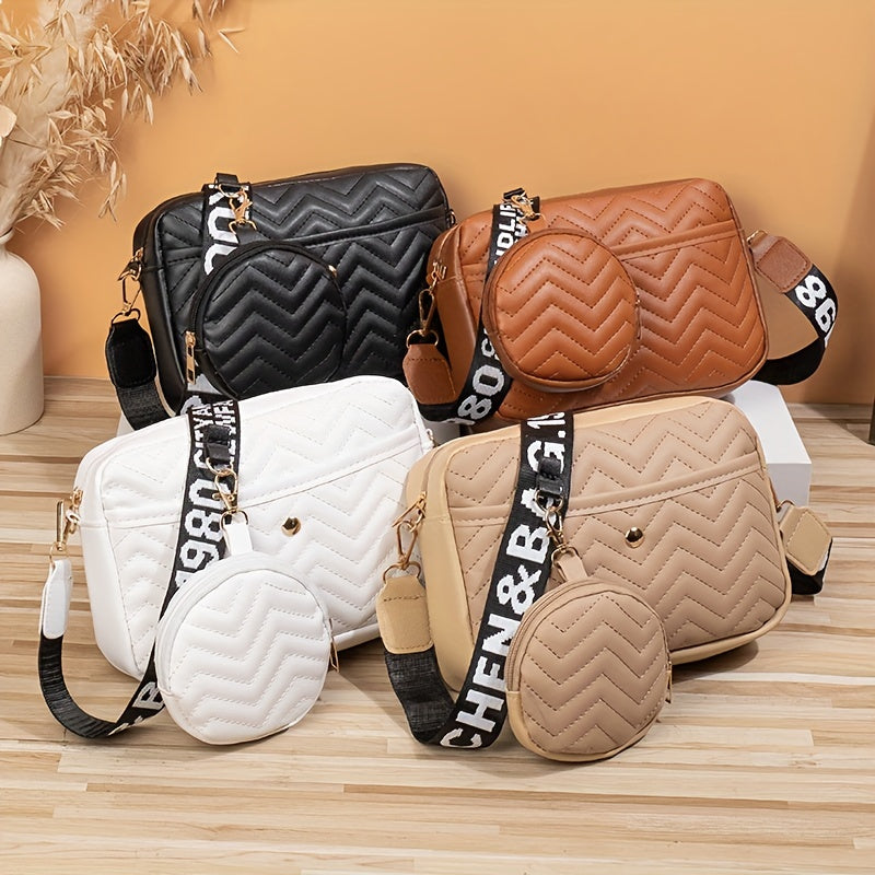 Women's Bag Small Square Bag New Korean Version Shoulder Crossbody Bag Two-piece Set
