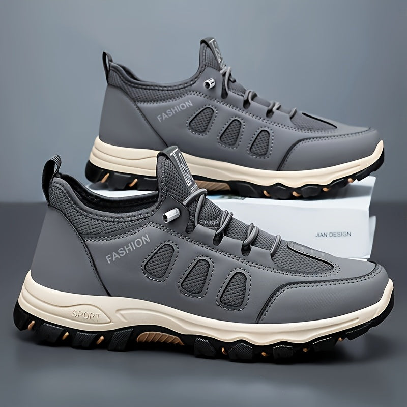 Men'S Breathable Running Shoes - All-Season Casual Sports Sneakers with Elastic Band Slip-On Closure, Soft Faux & Fabric Upper, Shock-Absorbing PVC Sole, Round Toe for Outdoor Activities