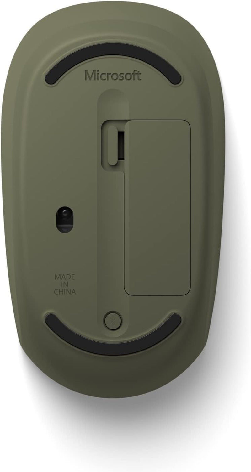 Microsoft Wireless Bluetooth Mouse Comfortable Design for Pc/Laptop/Desktop, Right/Left Hand Use, 3-Buttons, Works with Mac/Windows Computers with Cleaning Cloth - Forest Camo, Green