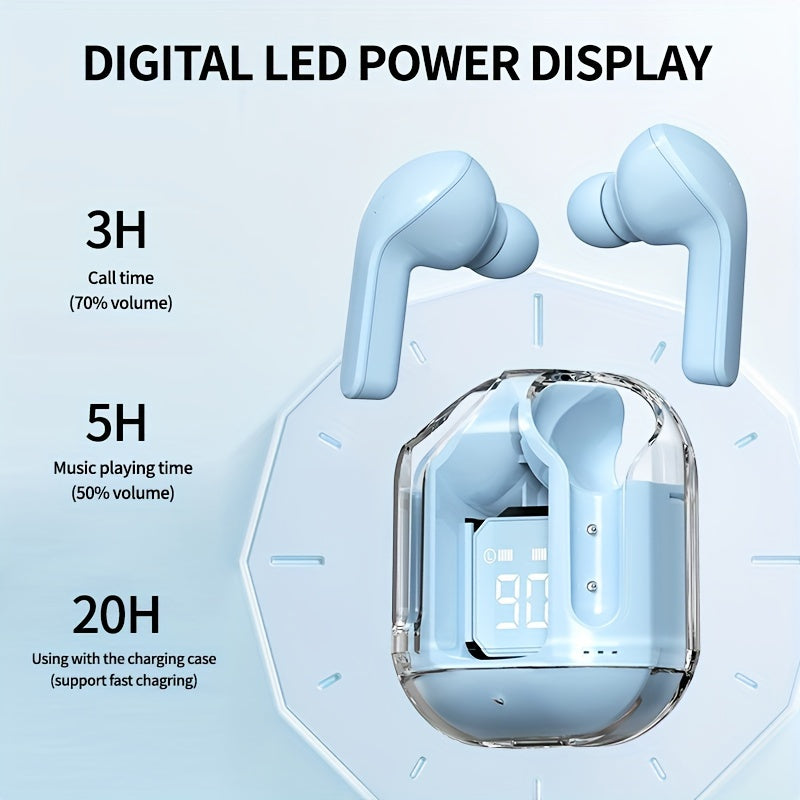 2024 TWS Wireless In-Ear Earbuds with LED Battery Indicator, 150mAh Long-Lasting Charge, Silicone Protective Case - Perfect Gift for Him & Her