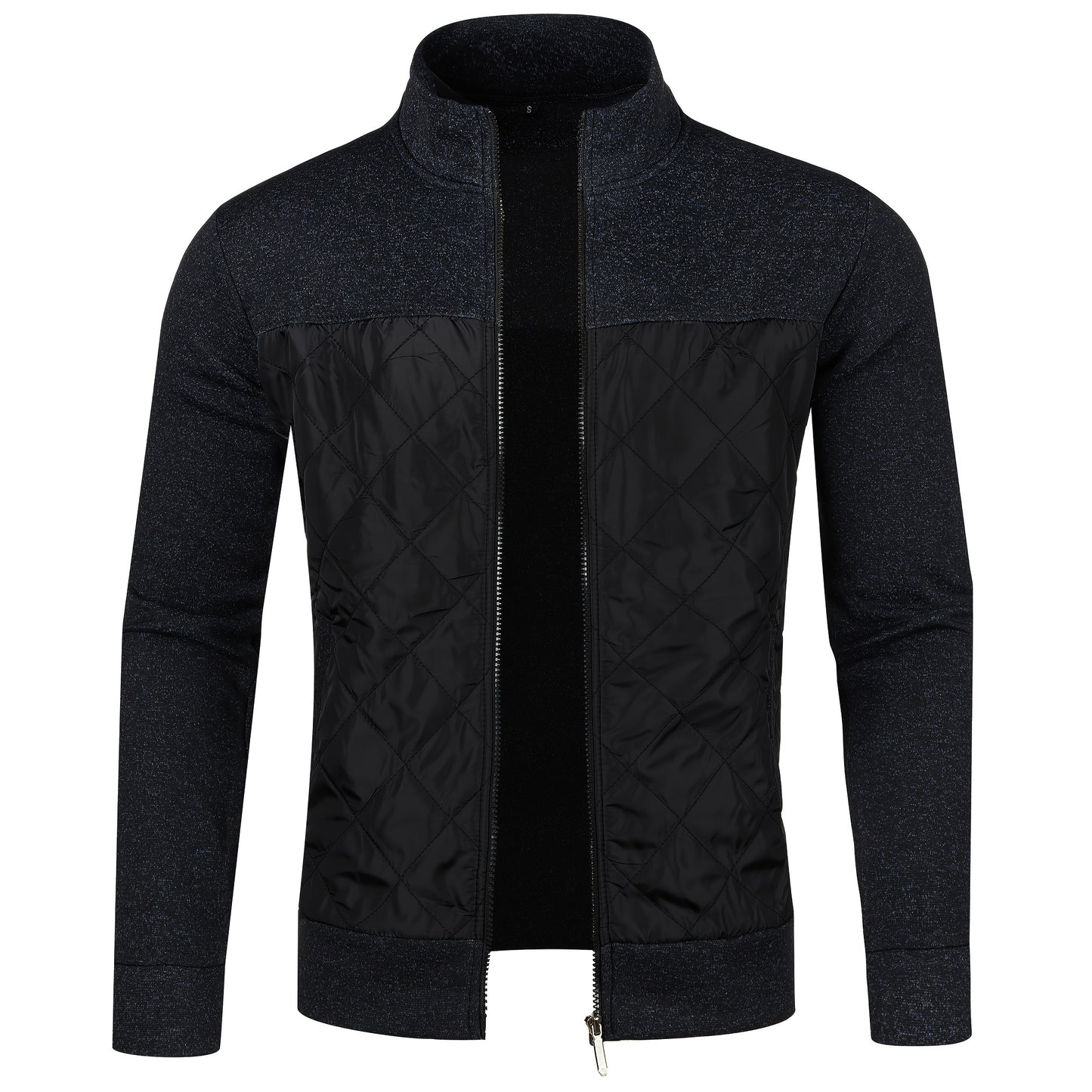 Men's Knitted Cardigan Jacket, Autumn Winter Casual Stand Collar Full Zip Coat, Long Sleeve Regular Fit Jacket