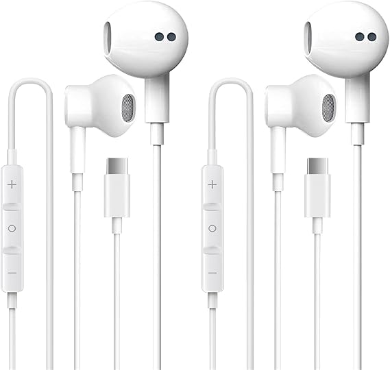 2 հատ USB-C լարային ականջակալներ խոսափողով iPhone 17-ի և USB-C սարքերի համար