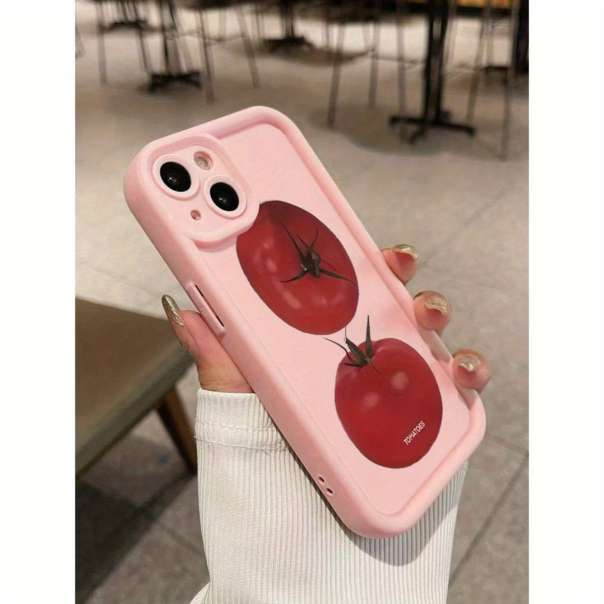 Cartoon Tomato Printed TPU Shockproof Phone Case Compatible with Iphone Models Including 16, 15 Pro Max, 15 Plus, 15 Pro, 15, 14 Pro Max, 14 Plus, 14 Pro, 14, 13 Pro Max, Pro Max, 12 Pro Max, 12 Pro, 12, 11 Pro Max, 11 Pro, 1