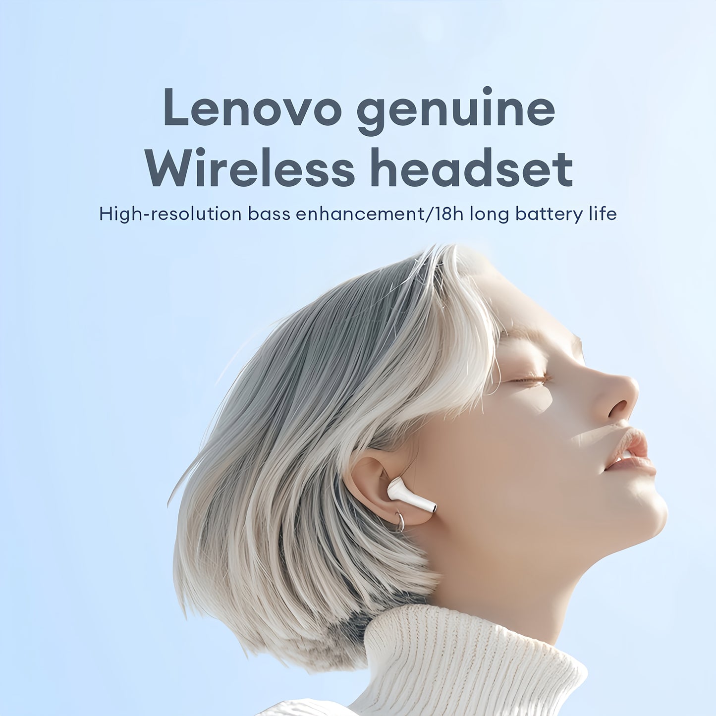 Lenovo ThinkPlus Hifi Panoramic Stereo Earbuds - Crystal Clear Sound, Ergonomic Design, Long Battery Life, Advanced Noise Cancellation, USB-C Fast Charging Case, Wireless Audio|Ergonomic Earbuds|Compact Design, Earbud Case