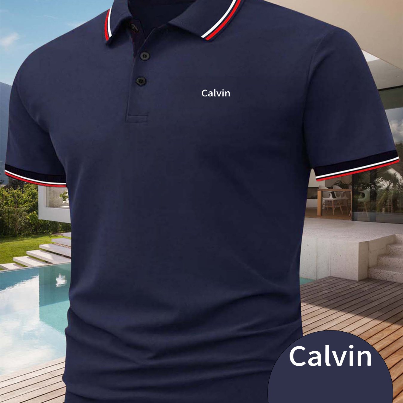 Men'S Polo Shirt with Golf Graphics, Featuring a Comfortable And Stylish Design for Summer. This Short-Sleeve Polo Is Perfect for Casual Wear, Available in Dark Blue And Black, with Printed Letters - ayq