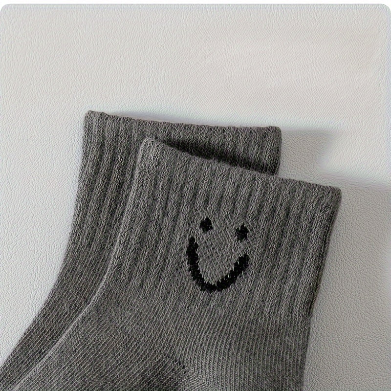 2/5 Pairs of Baby Socks Four Seasons Cotton Socks Cute Expressions 0-5 Years Old Boys And Girls Sports Mid-Tube Short Socks