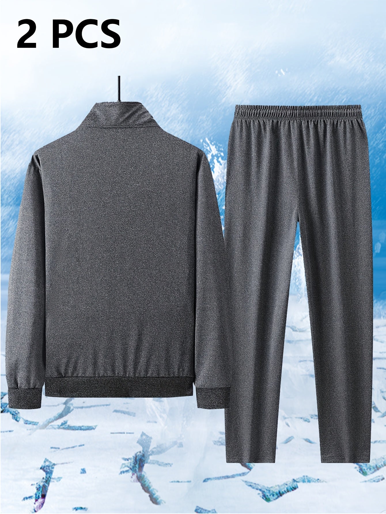 Men's Spring/Fall Stand-Up Collar Sports Cardigan Suit