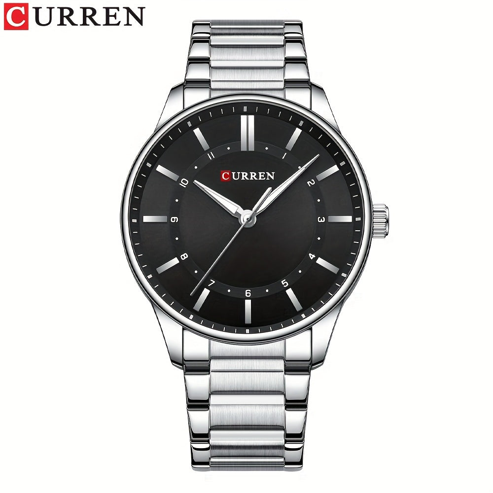 CURREN Men's Watch Gift Stainless Steel Band Simple Business Casual Watch