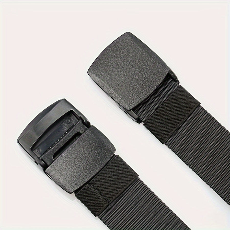 Nylon Belt with Smooth Buckle - Hypoallergenic, Casual Style for Men & Women, Perfect for Jeans & Outdoor Wear