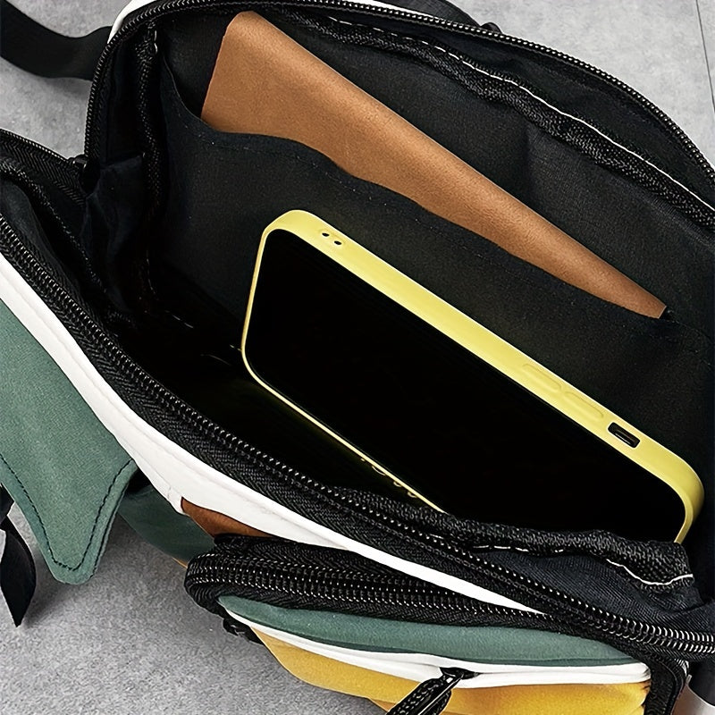 1pc Waterproof Large Capacity Chest Bag With Adjustable Strap For Outdoor Activities, Travel, Running, Hiking, And Cycling