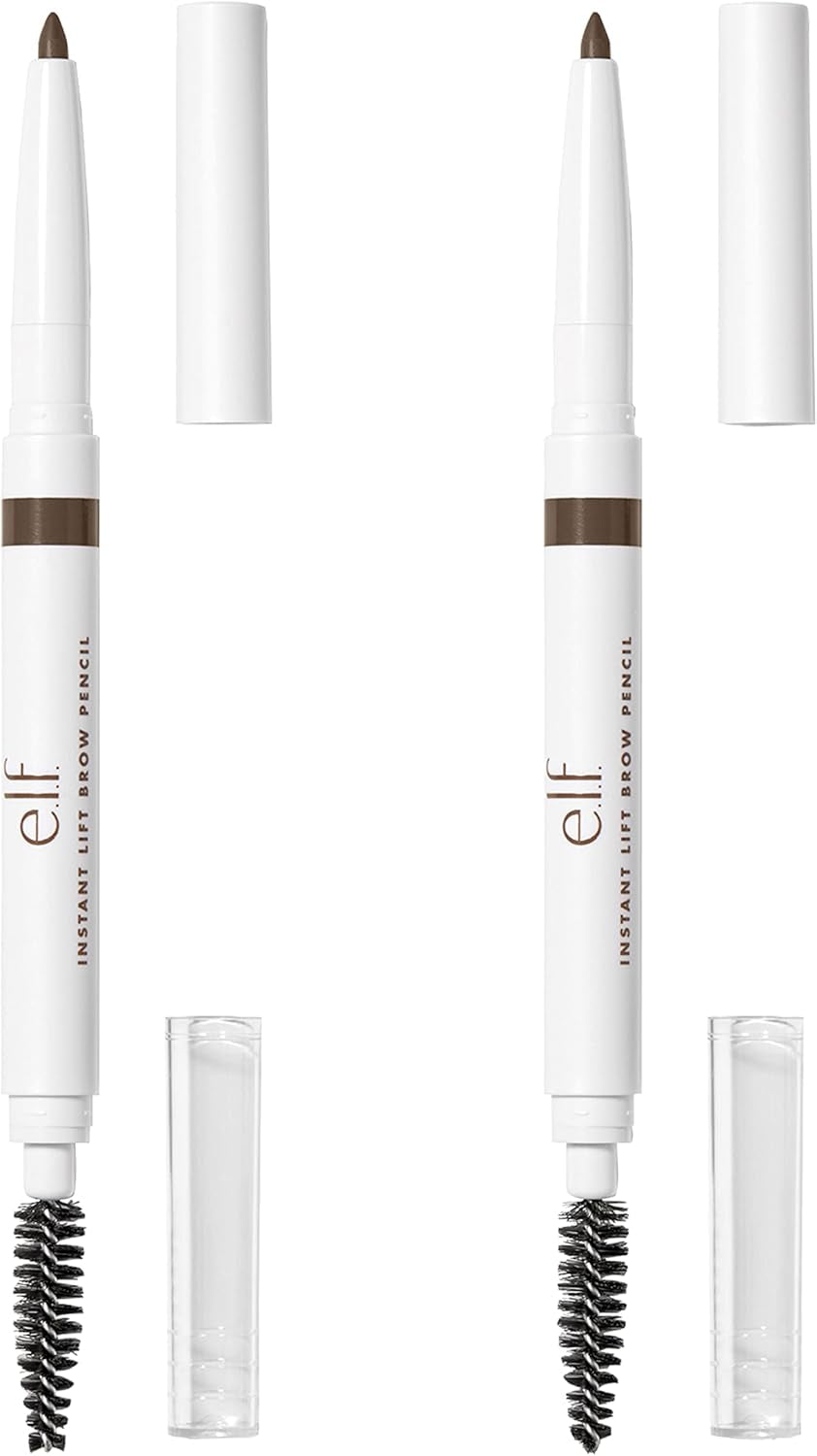 E.L.F. Instant Lift Brow Pencil, Dual-Sided, Precise, Fine Tip, Shapes, Defines, Fills Brows, Contours, Combs, Tames, Neutral Brown, 0.006 Oz