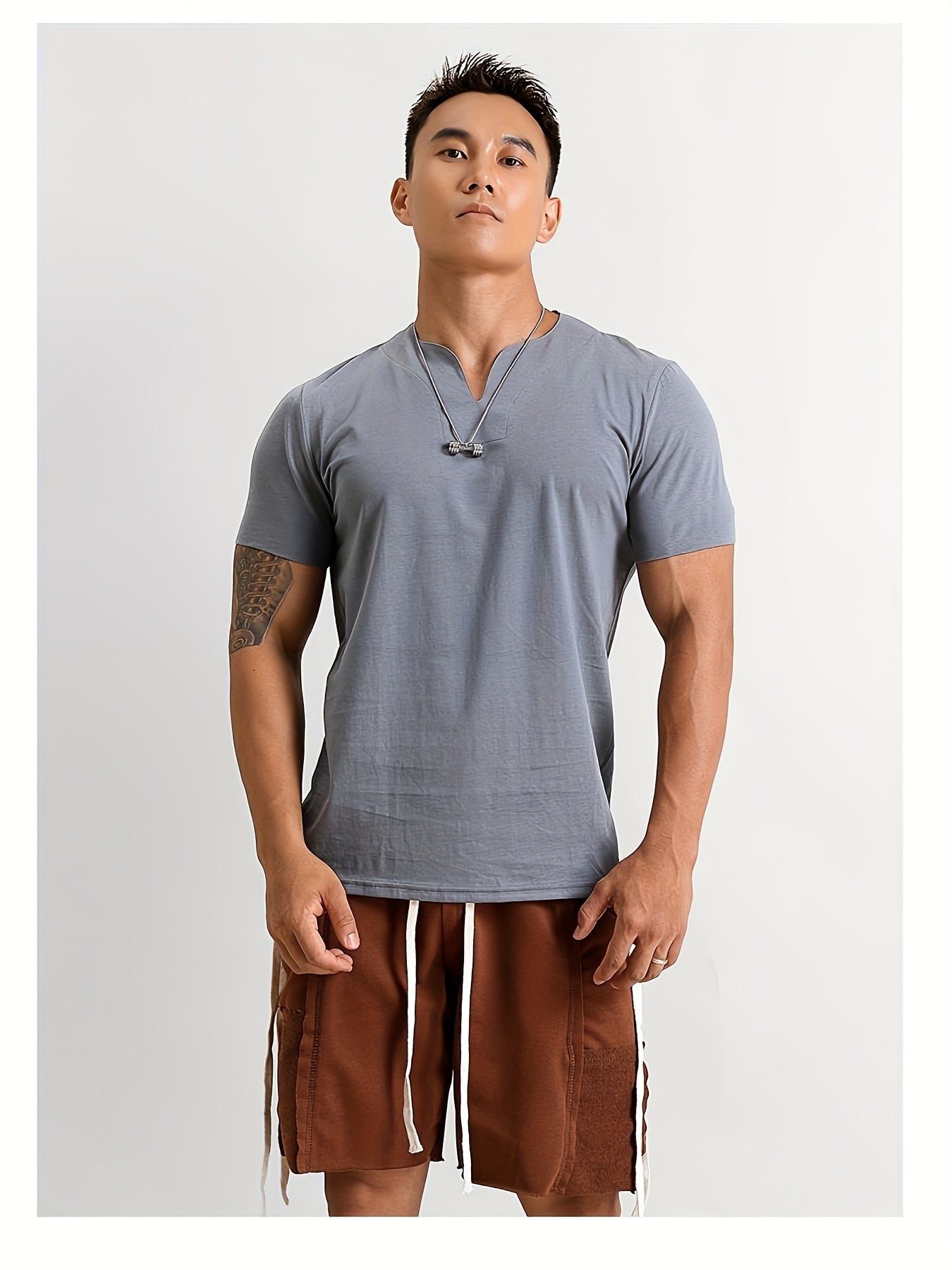 Men's Quick-Dry Gym T-Shirt - Muscle Crew Neck Workout Shirt, Stretch Athletic Tee for Weightlifting, Running, Training - Non-See-Through Muscle Builder Top (Hand Wash/Dry Clean) - Ideal for Gym Casual Outfits, Gym Shirt, A