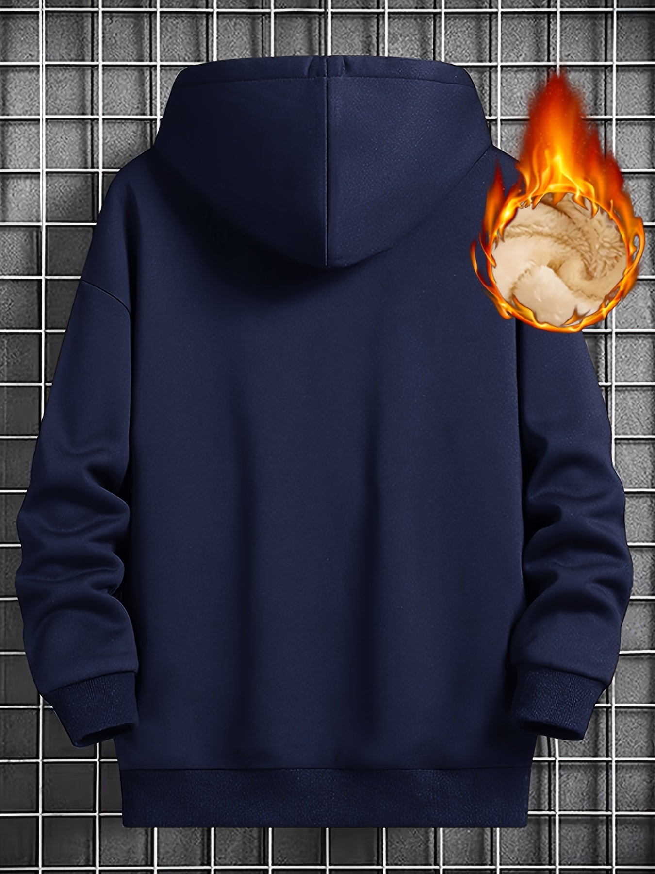Men's Fleece-lined Cozy Hooded Sweatshirt With Drawstring And Kangaroo Pocket, Men's Hoodie For Winter Outdoor