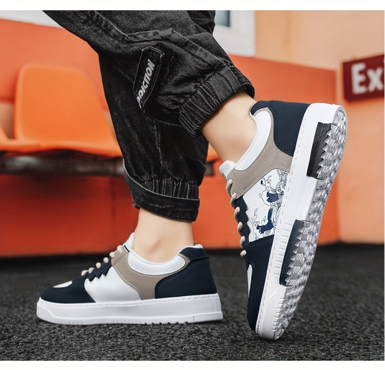 1pair Unisex All-Season Casual Hiking Sneakers, Low Top Faux Upper, Fabric Lining, PVC Sole, Comfortable Walking Shoes for Men and Women