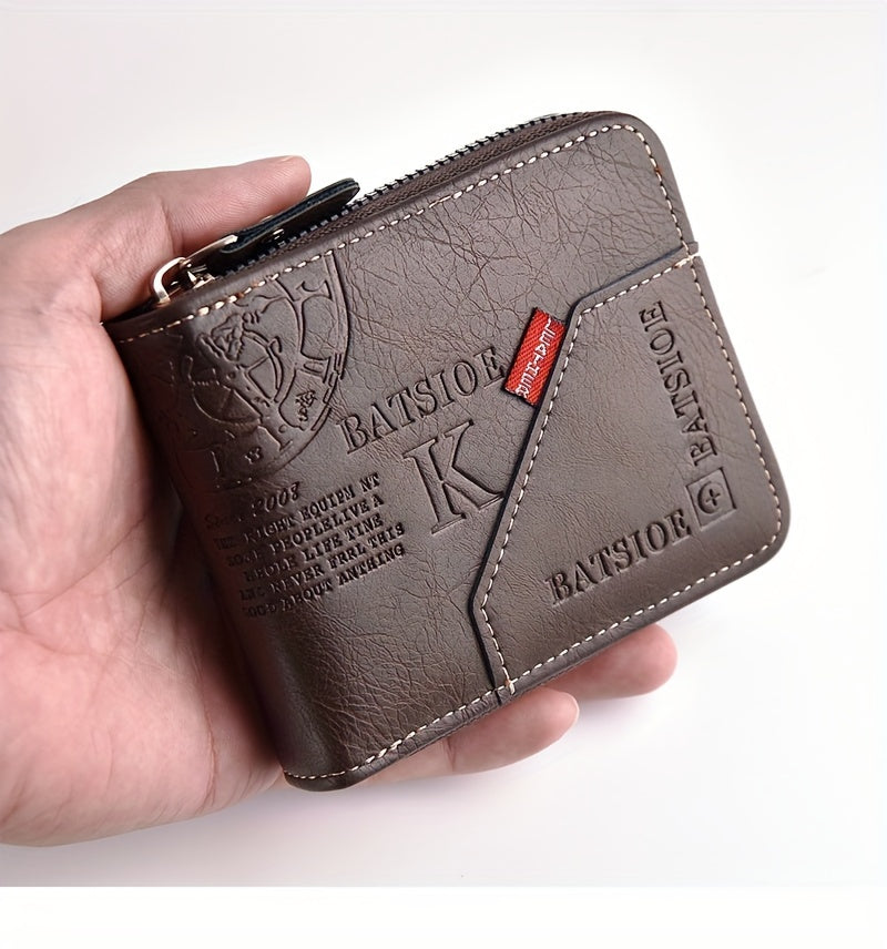 1pc Men's Business Wallet, Retro Letter Embossed Credit Card Holder, Gift For Men