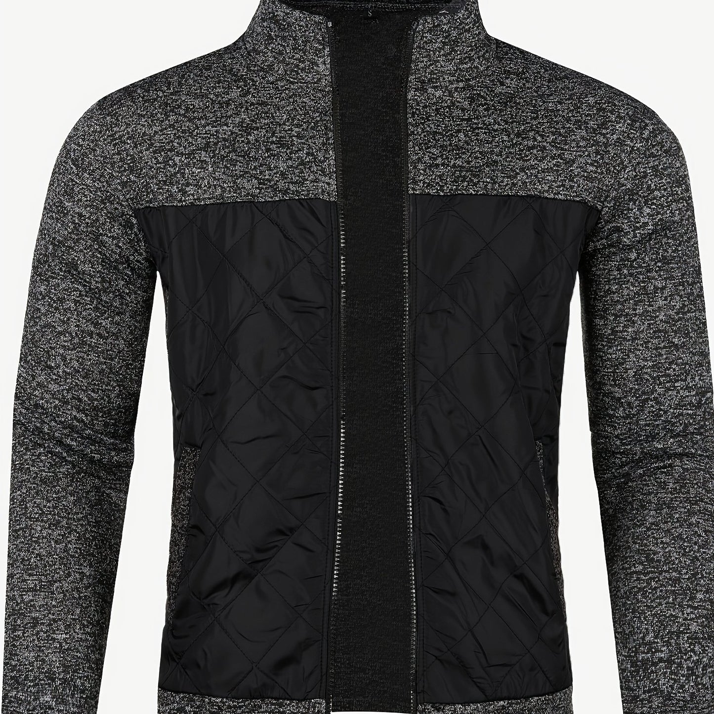 Men's Knitted Cardigan Jacket, Autumn Winter Casual Stand Collar Full Zip Coat, Long Sleeve Regular Fit Jacket