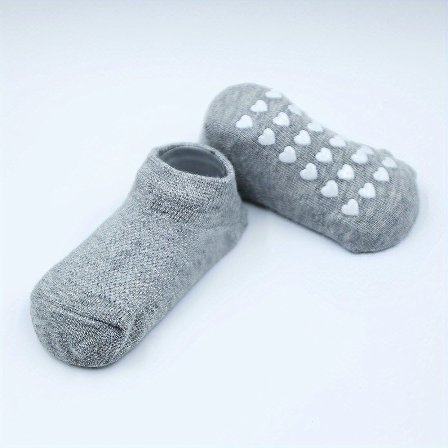 5 Pairs of Heart-Patterned Non-Slip Socks for Baby Boys And Girls, Perfect for Infants Learning to Walk, Comfortable And Breathable Cute Short Boat Socks, Suitable for Babies, a Great Valentine'S Day Gift.