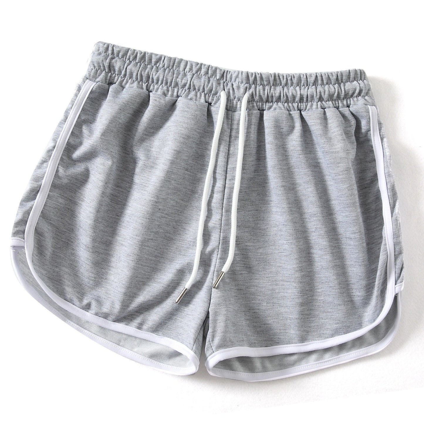 Contrast Binding Casual Sports Shorts, Drawstring Running Loose Shorts, Women's Activewear