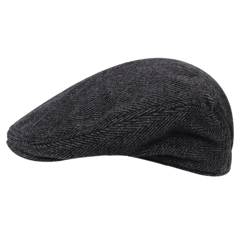 Men'S Knit Fabric Flat Cap - Textile Material ≥80%, Herringbone Pattern, Hand Wash/Dry Clean, Leisure Sun Hat, Mixed Color (1-Pack)