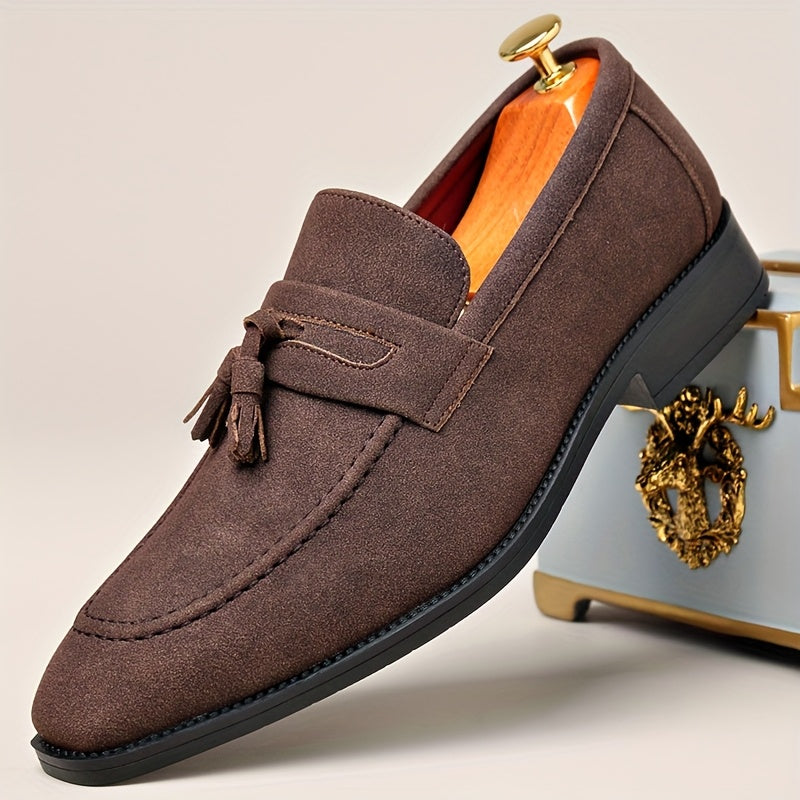 Men's Retro Slip-On Loafers Square Toe Casual & Formal Shoes