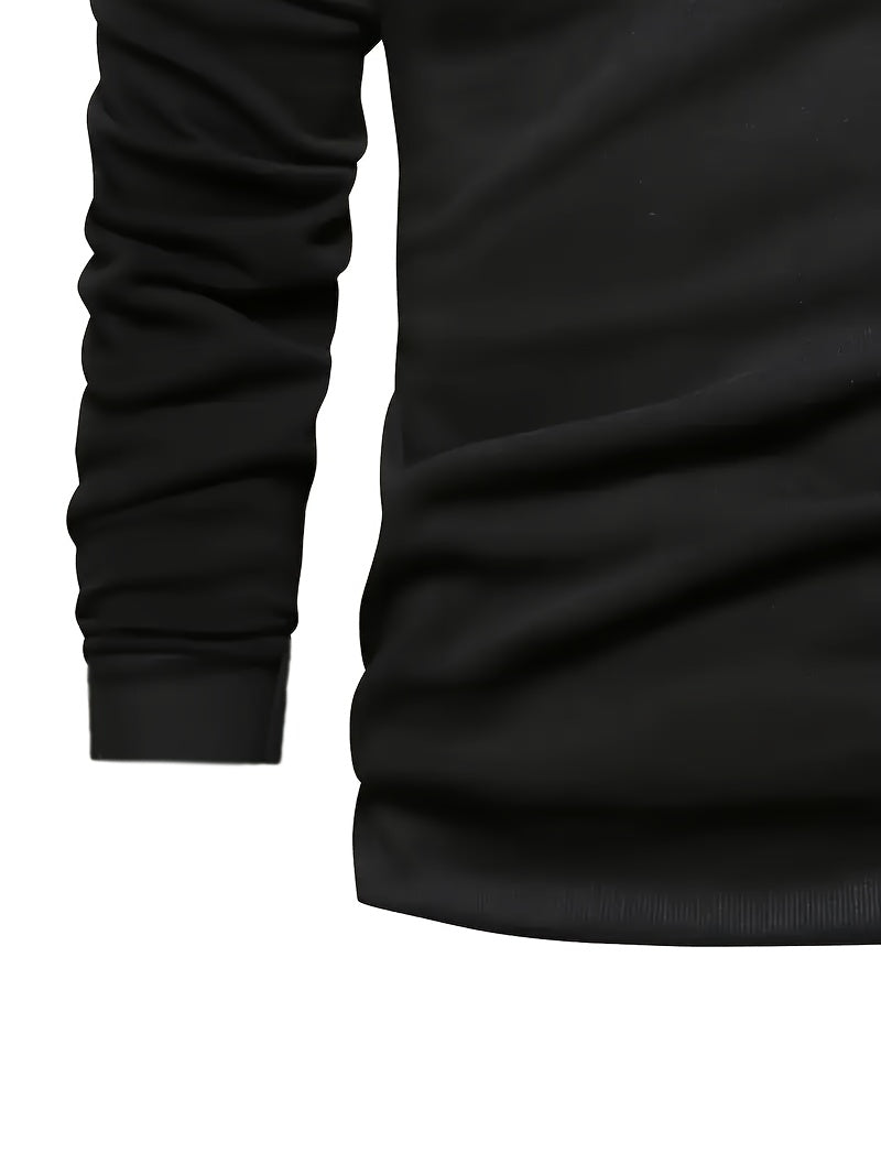 3pcs Men's Solid Color Knit Pullover For Autumn And Winter - Versatile Warm Crew Neck Long Sleeve, As Gift