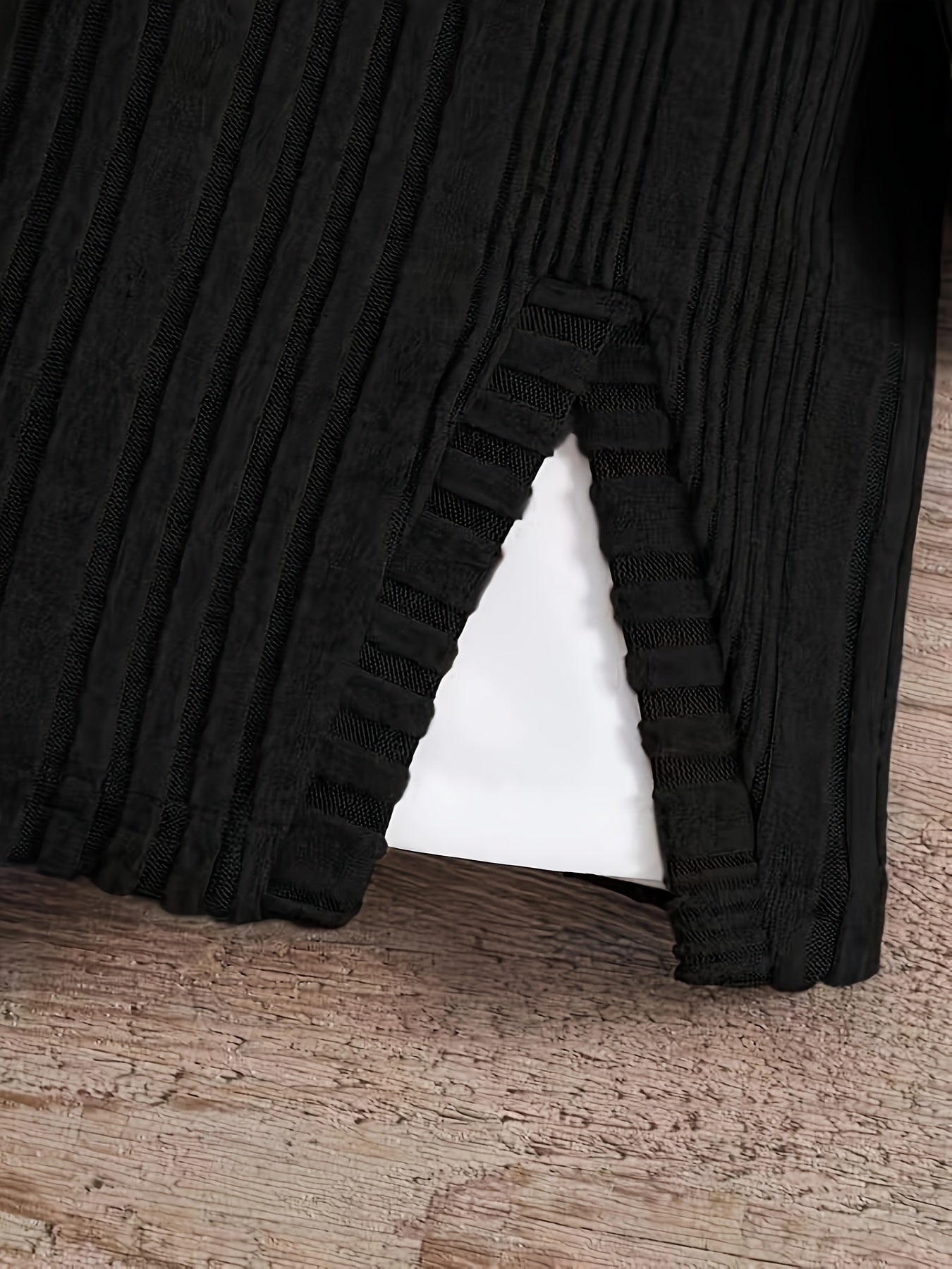 Girls 2-piece Trendy & Stylish Outfit, Long Sleeve Button Up Shirt & Sleeveless Ruffle Spliced Knitted Split Side Dress For Spring & Fall Outdoors (Belt Excluded)