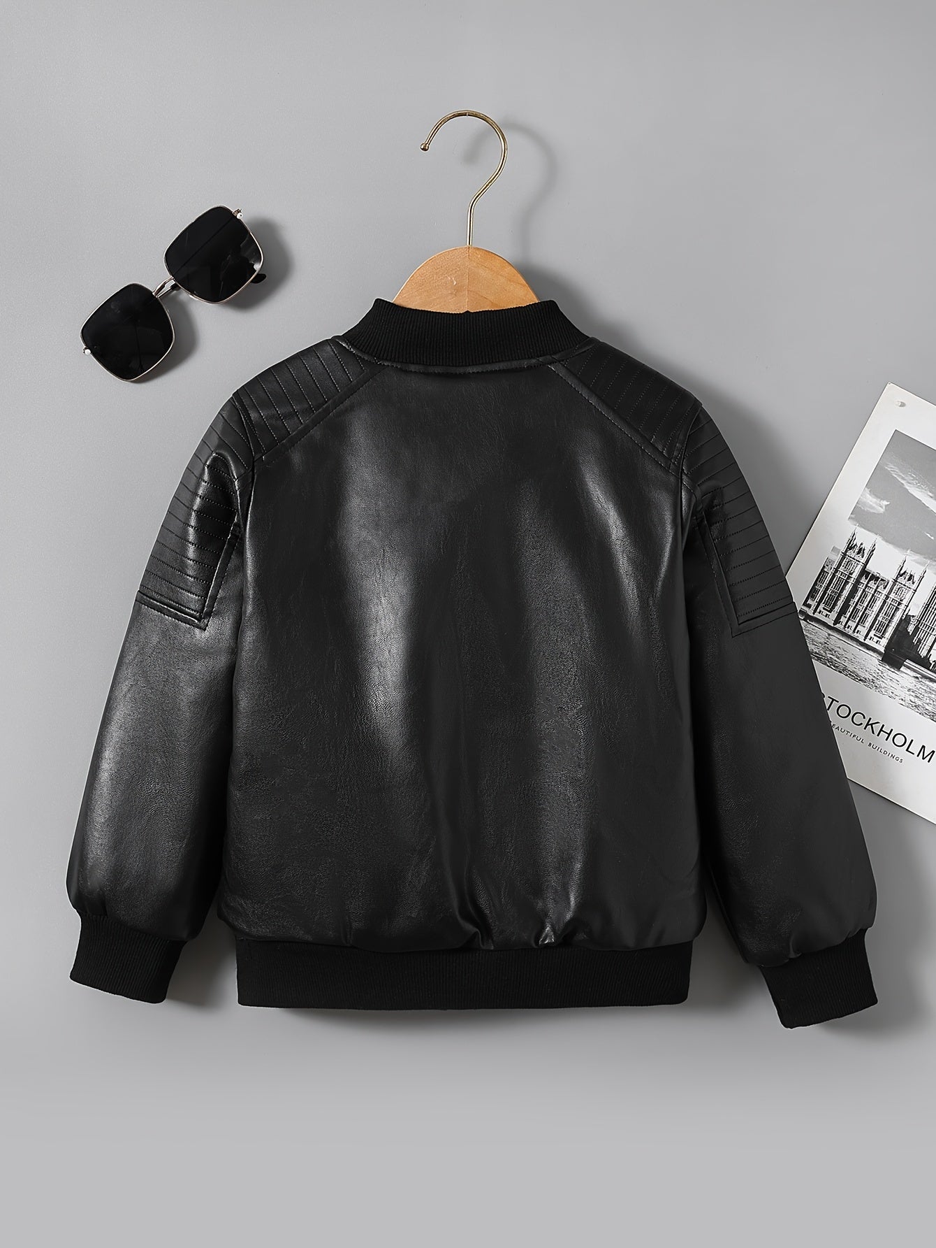 Youngsters' Winter Biker Jacket - Cozy & Stylish Casual Outerwear with White Fur Trim, Waterproof, Zip-Up, Round Neck, Long Sleeve - Perfect for Skiing & Streetwear, Size H