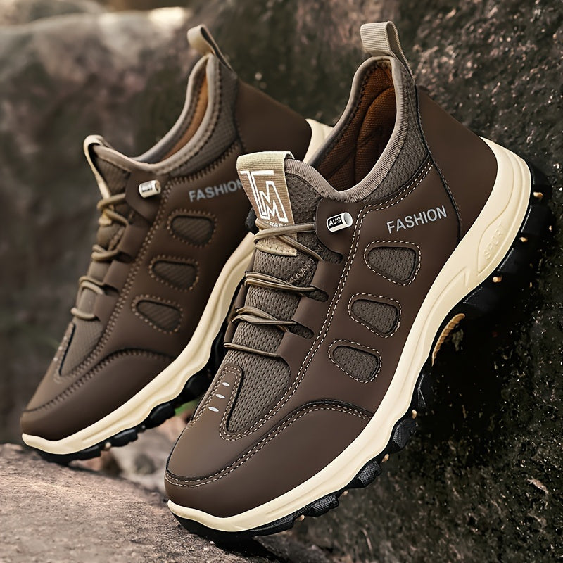 Men'S Breathable Running Shoes - All-Season Casual Sports Sneakers with Elastic Band Slip-On Closure, Soft Faux & Fabric Upper, Shock-Absorbing PVC Sole, Round Toe for Outdoor Activities