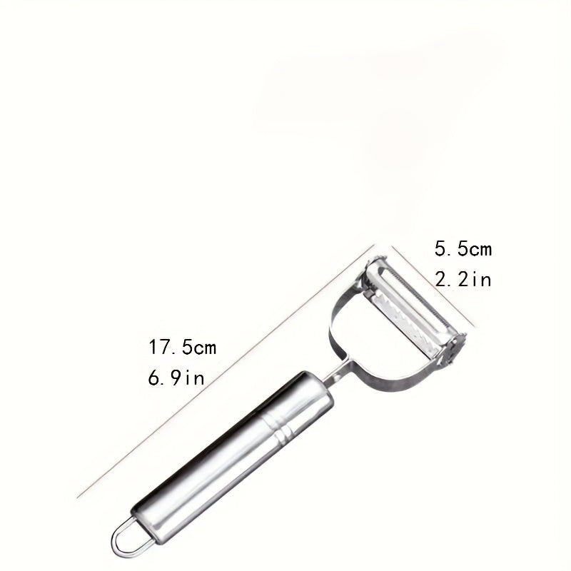 A Multifunctional Stainless Steel Peeler for Fruits And Vegetables - a Manual Slicer, Grater, And Chopper Kitchen Tool, Suitable for Home, RV Cooking, And College Dorms.