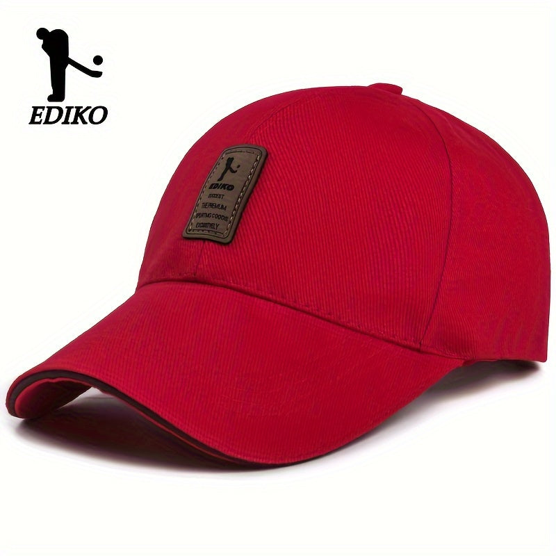 EDIKO Unisex Baseball Cap, 100%, Breathable Sun Protection Hat for Men & Women, Casual Outdoor Golf Cap, Woven, Hand Washable - Black