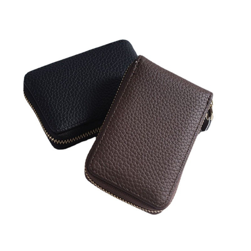 Men's Simple Casual PU Leather Card Holder Coin Purse Fashion Credit Card Bag