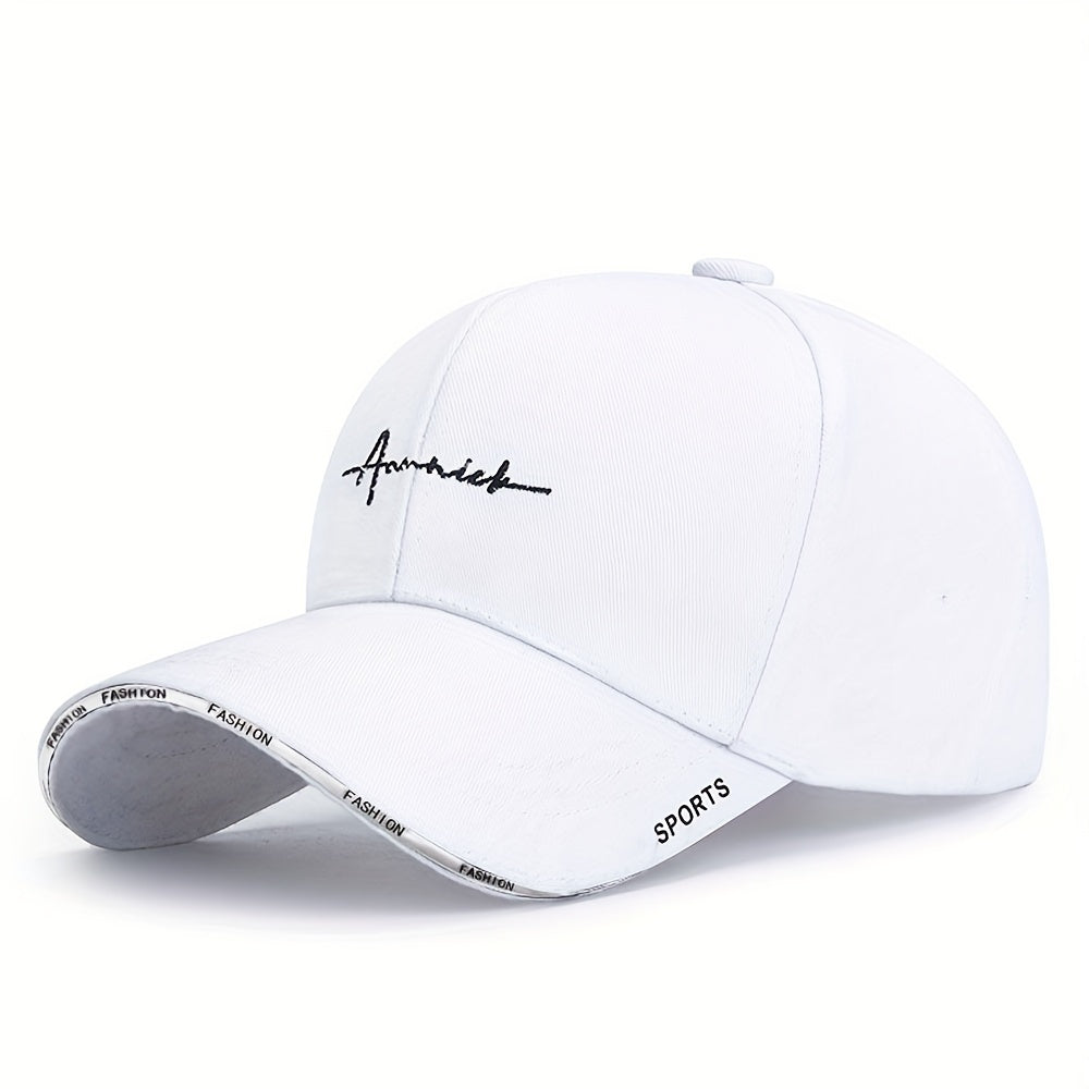 Simple Letter Embroidery Baseball Cap Hip Hop Solid Color Sports Hat Lightweight Adjustable Dad Hat For Women Men