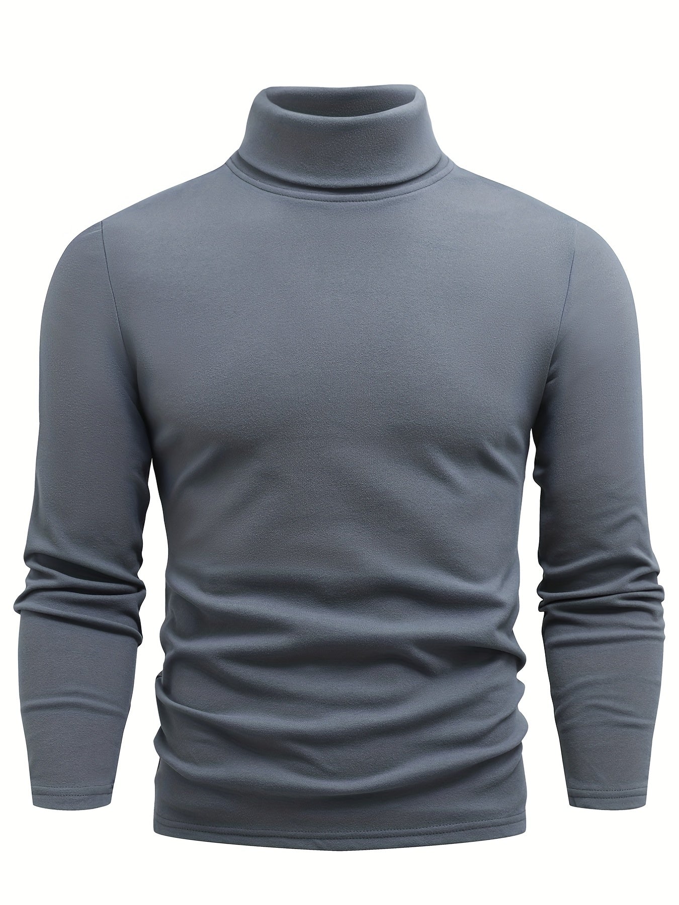 Casual Solid Men's Autumn And Winter Turtleneck Long-sleeved Fit T-shirt