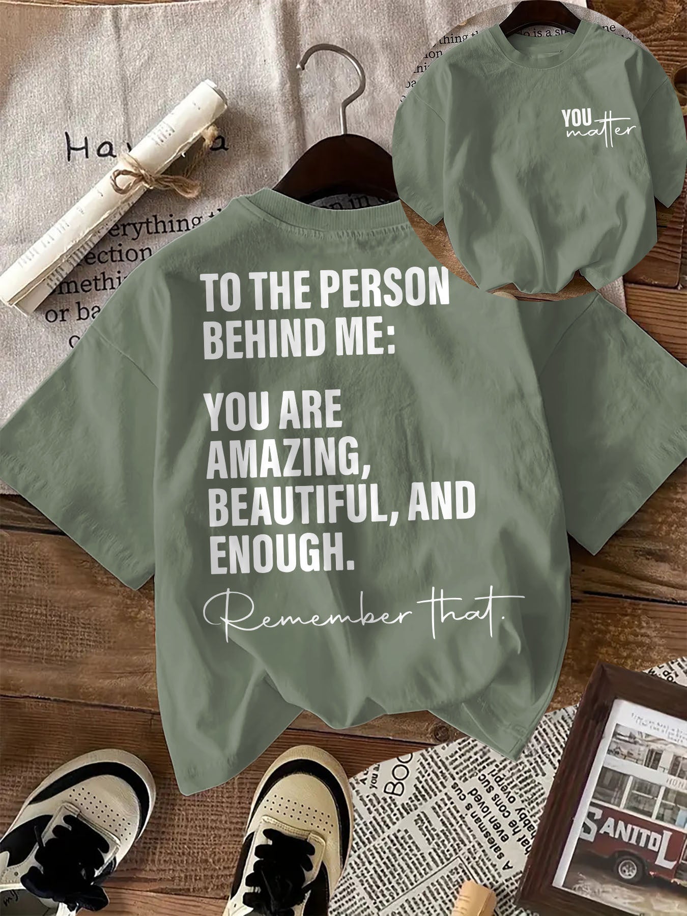 Women's Inspirational Letter Print T-Shirt - Short Sleeve Crew Neck Casual Top with Uplifting Message "You Are Amazing" - Black, Perfect for Spring & Summer, Motivational Clothing | Inspirational Apparel | Knit Construction