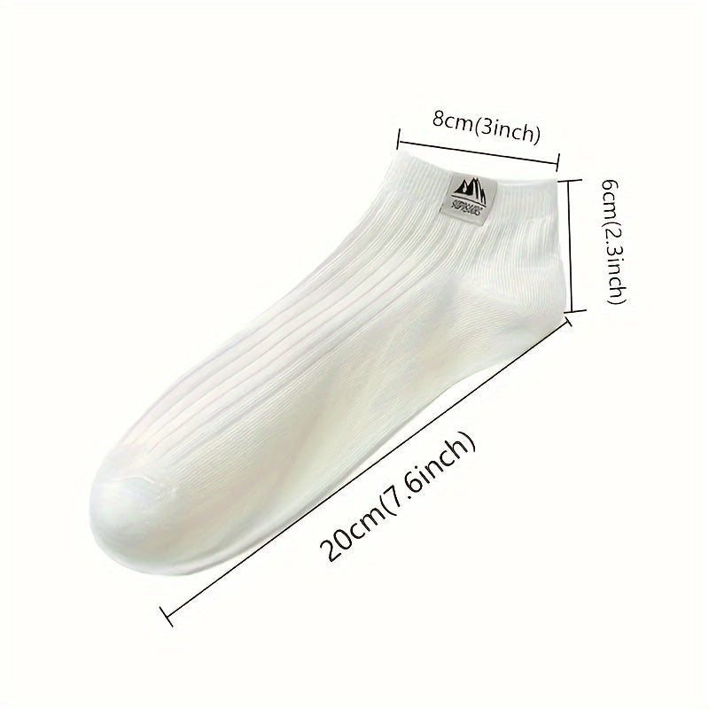 3/5 Pairs Of Men's Trendy Solid Low Cut Ankle Socks, Anti Odor & Sweat Absorption Breathable Socks, For All Seasons Wearing