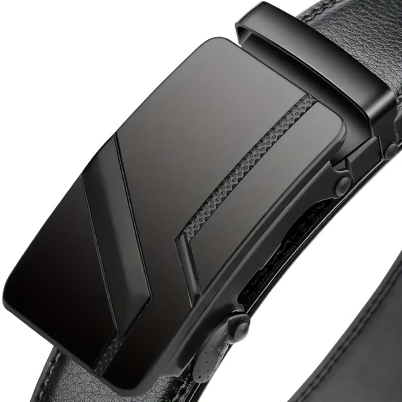 Men'S Leather Cowhide Belt, Fashion Casual Retro Belt Automatic Buckle, Business Fashion Men'S Belt, Gifts