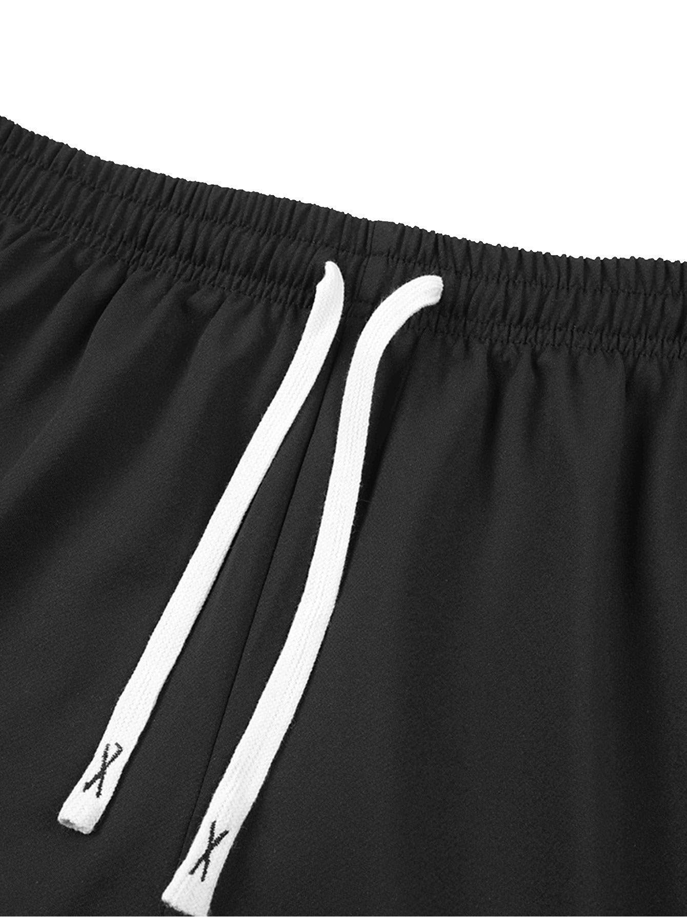 New Summer Men's Printed 2pcs Fashion Casual Suit, Round Neck Short Sleeve T-shirt and Waistband Shorts Set