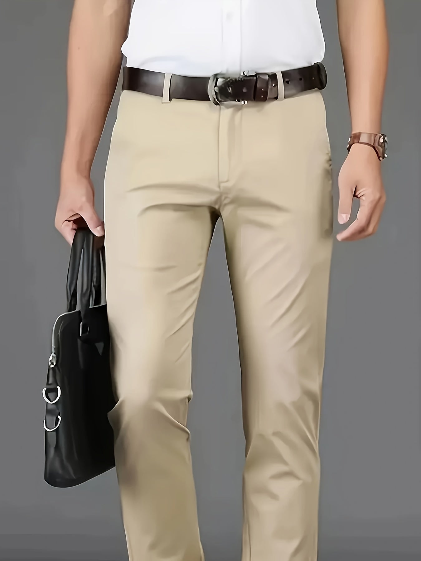 New Casual Formal Pants for Men in Four Seasons, Featuring a Business Style with Trendy Long Trousers. Fashionable And Versatile Men'S Elastic Dress Pants with a Comfortable Classic Design for Casual Wear.