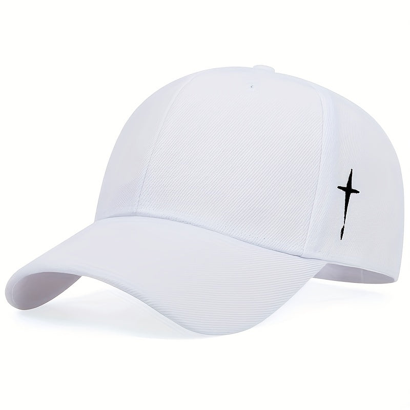 1pc Men's Cross Baseball Cap Adjustable Casual Style Hat For Spring/Fall/Summer, Ideal Choice For Gifts