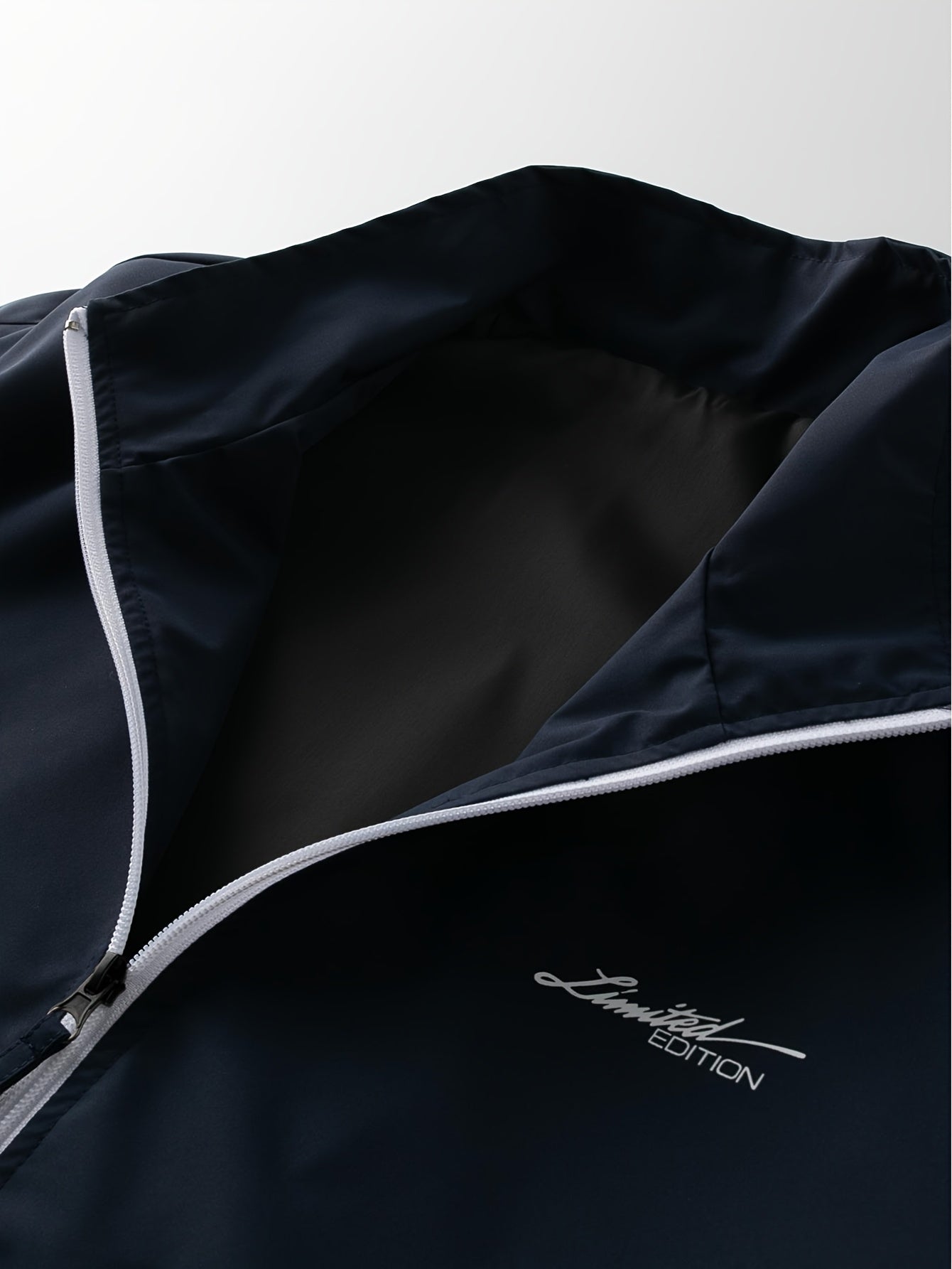 Men's Casual Polyester Sports Jacket with Alphabet Print