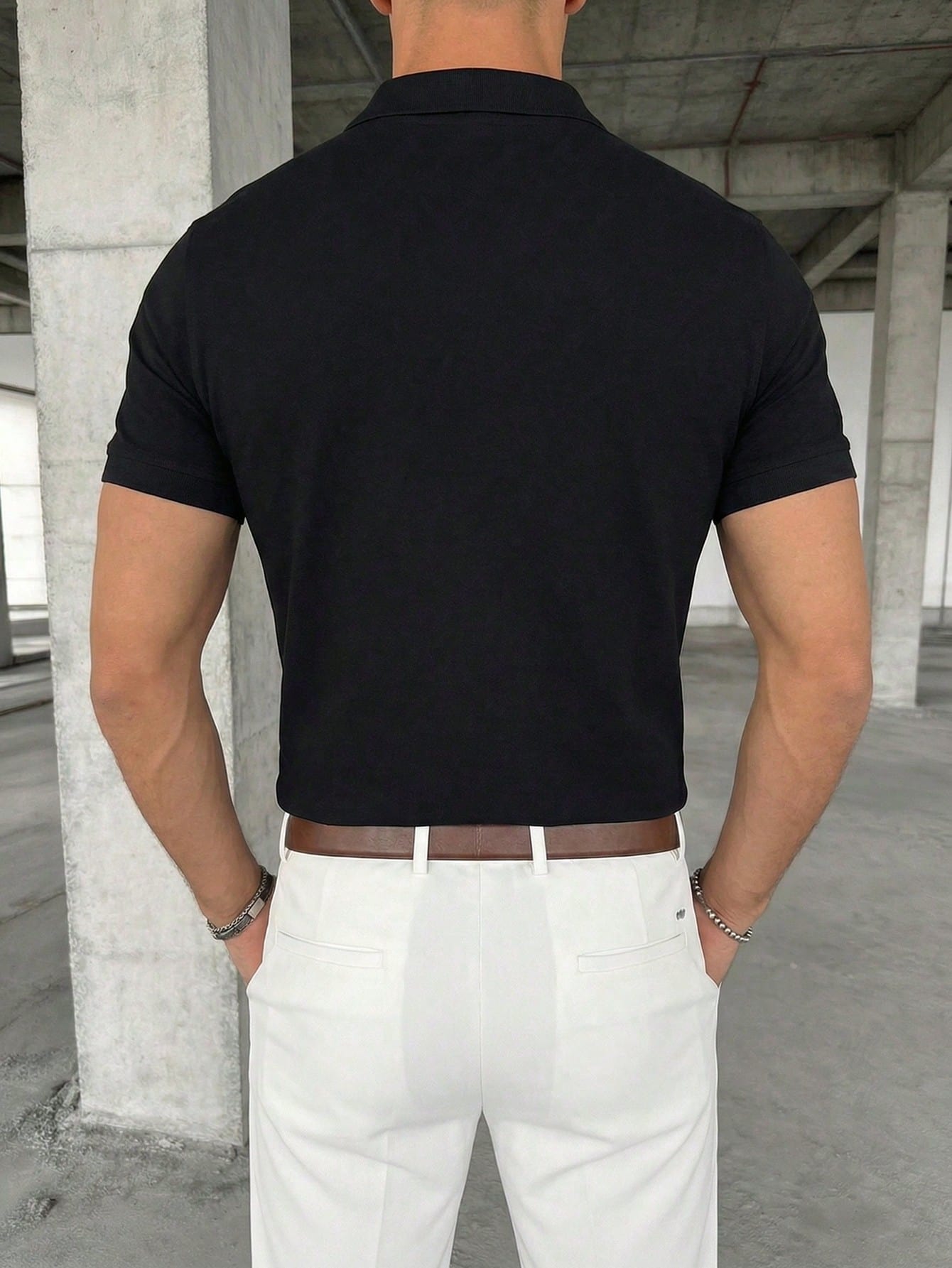Men's Slim-Fit Short-Sleeve Polo Shirt for Business & Casual