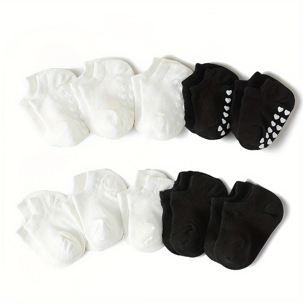 10 Pairs of Solid Color Spring And Summer Non-Slip Gel Boat Socks