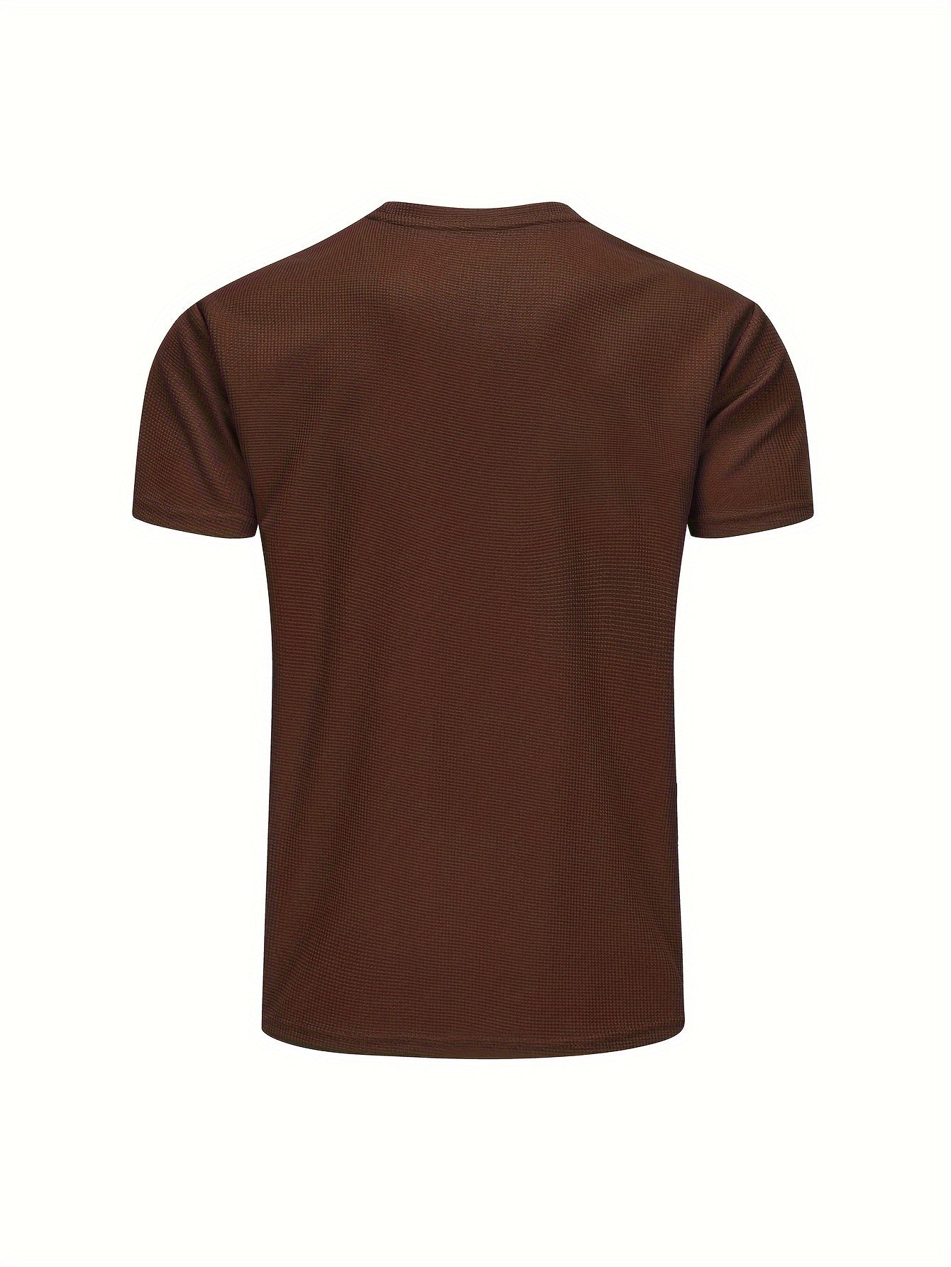 Men's Solid T-shirt With Chest Pocket, Casual Short Sleeve Crew Neck Tee, Men's Clothing For Summer Outdoor