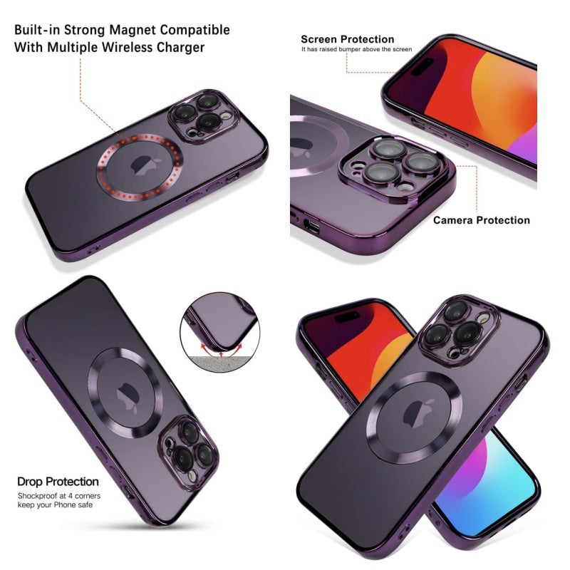 Հեռախոսի պատյան Պատրաստված է iPhone 16 Pro-ի համար՝ տեսախցիկի ոսպնյակների պաշտպանիչով (համատեղելի է) քերծվածքներից պաշտպանված էլեկտրական բարակ հեռախոսի կափարիչ կանանց համար տղամարդկանց համար