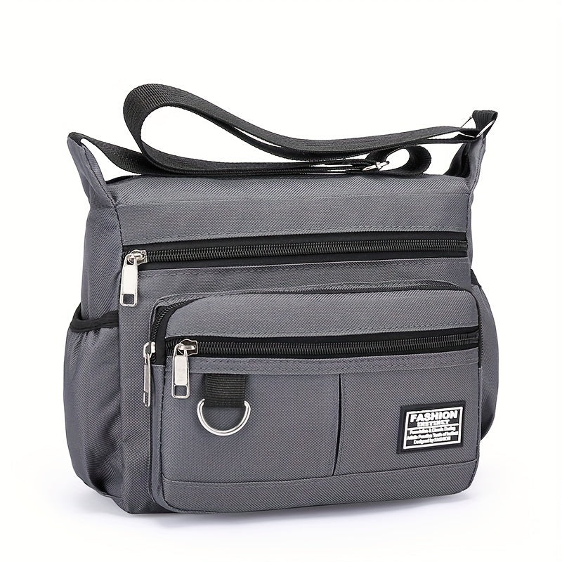 Multi-Pocket Crossbody Shoulder Bag, Casual Travel Office Messenger Bag, Durable, Multiple Compartments