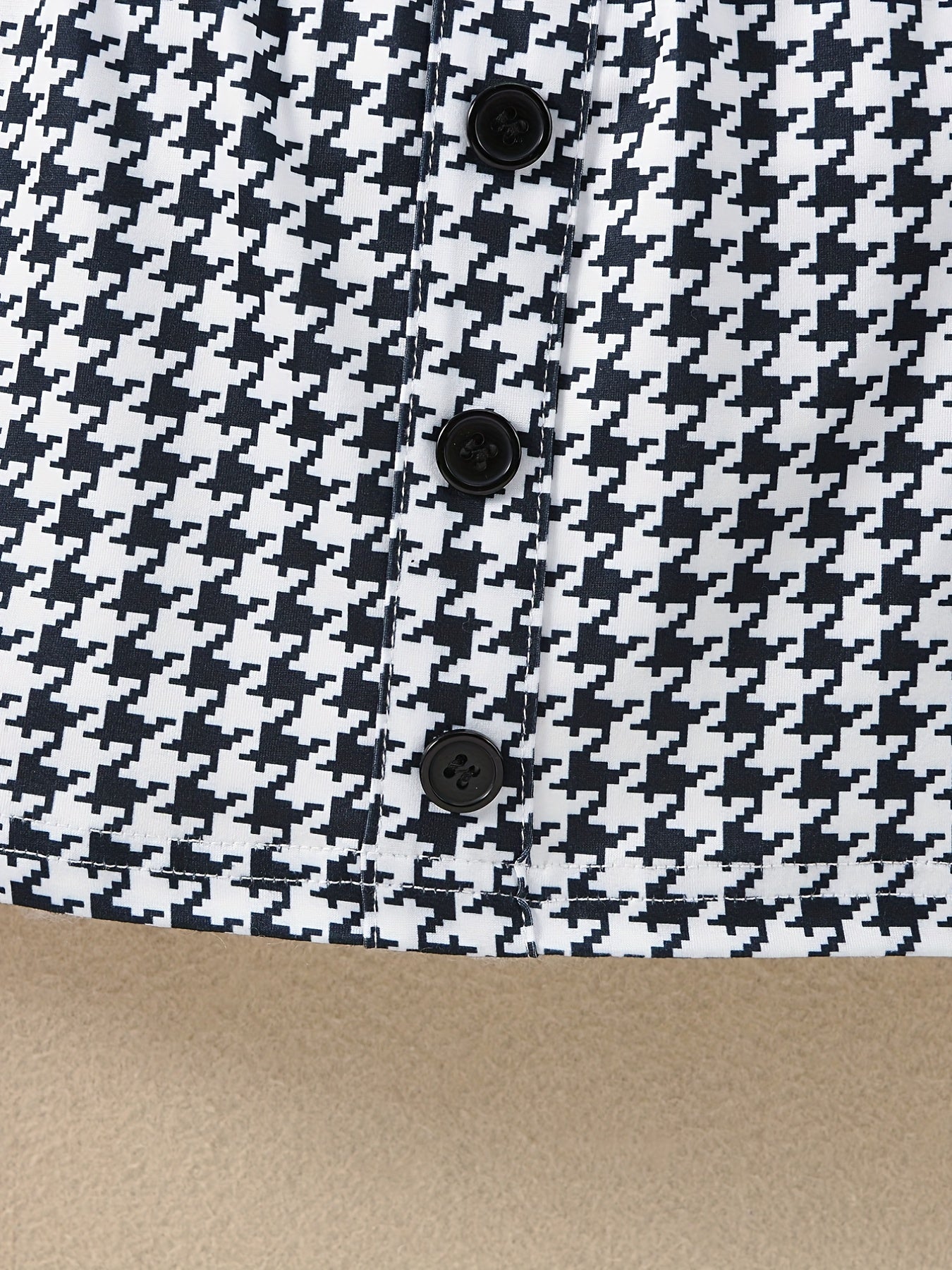 Youngsters Girls Ruffle Tee & Houndstooth պրինտ կիսաշրջազգեստ և գլխարկ