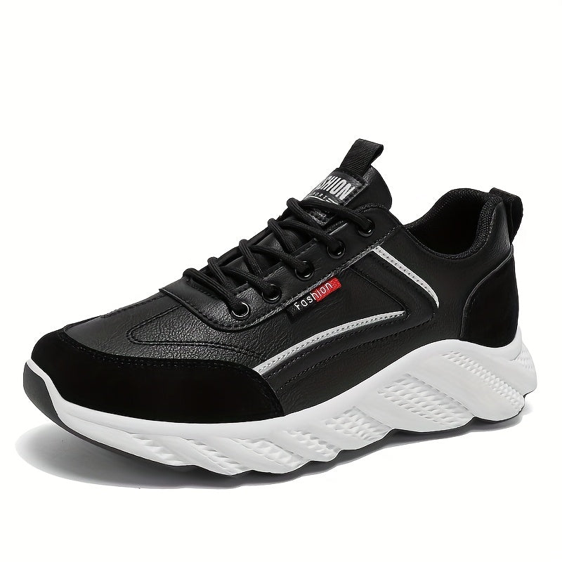 Men's Versatile Casual Sneakers - White Green Low-Top Lace-Up Shoes with Rubber Sole, Comfortable for Casual Attire and Athletic Activities