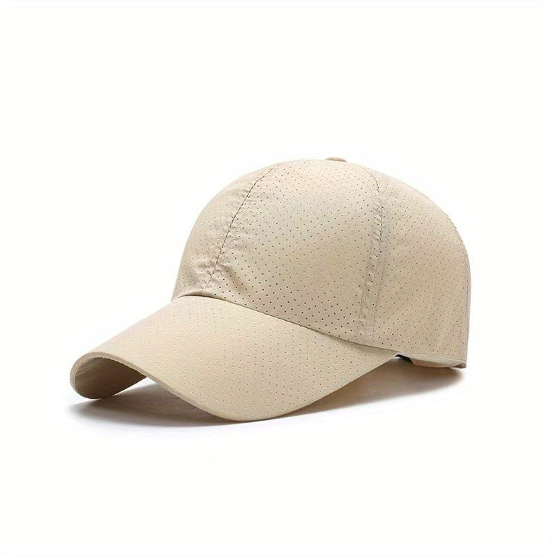 1pc Breathable Quick-Dry Mesh Baseball Cap for Men & Women - Adjustable Snapback, Lightweight Sun Hat for Outdoor Sports, Golf, Tennis, Running, Hiking, Camping - Black, Navy Blue, Dark Gray, Light Gray, Olive Green, Adjustab