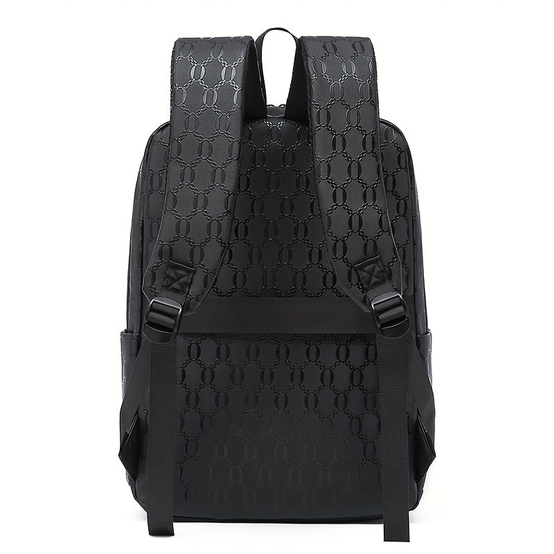 Extra Large Capacity Backpack - Durable PVC Fabric, Stylish Black Design with Multiple Compartments and Padded Laptop Section - Perfect for College, Business, and Travel Versatile Computer Bag Business Backpack Multi-Fu