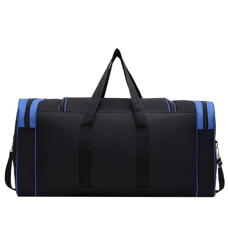 Versatile Large-Capacity Black Nylon Travel Bag for Men & Women - Durable, Adjustable Shoulder Strap, Multi-Compartment Organizer with Front Zipper Pocket - Ideal for Travel, Gym, Yoga, Camping, Work & More, Bags for Travel